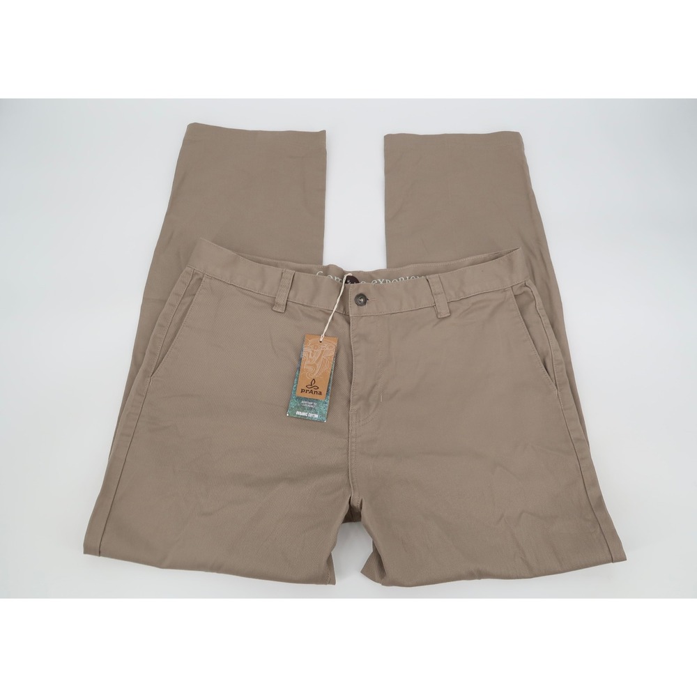 Prana Table Rock Chino Pants Mens 38 Dark Khaki Hiking Stretch Outdoor 38x30 NEW